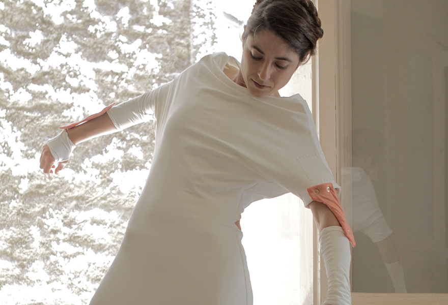 Person posing in wearable technology clothing/items
