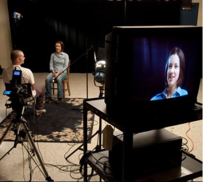 Behind the scenes on a film set