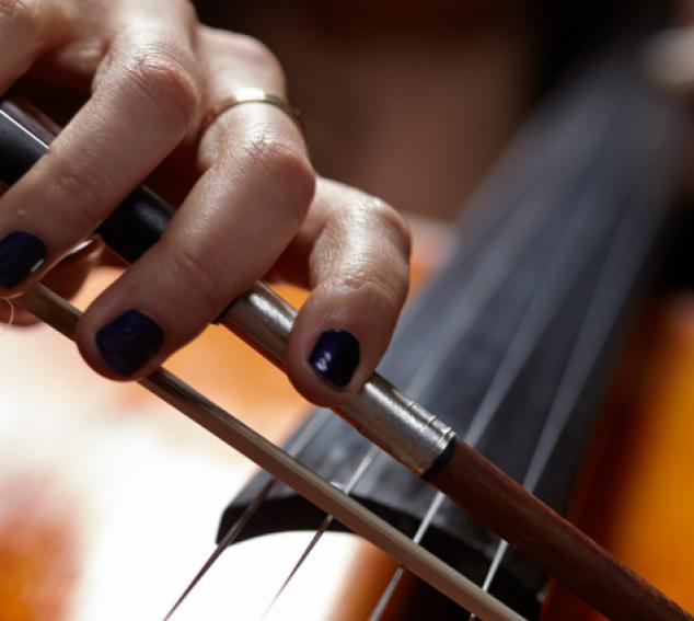 Cello player close-up