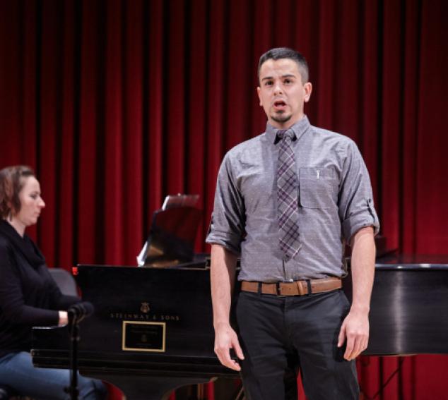 Student performs at the Voice Division recital (photo: Steve Korn)