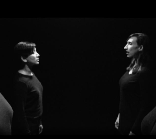 Black & white image of four vocalists in the Los Angeles Master Chorale