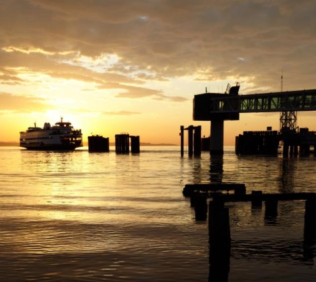 Seattle sunset with ferry