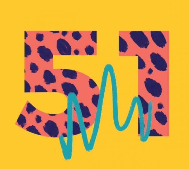 51 on yellow background