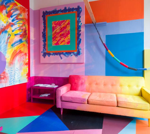 Sarah Cain, Installation view of I touched a cactus flower, 2019