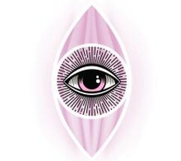 A female eye in the center of a canoe