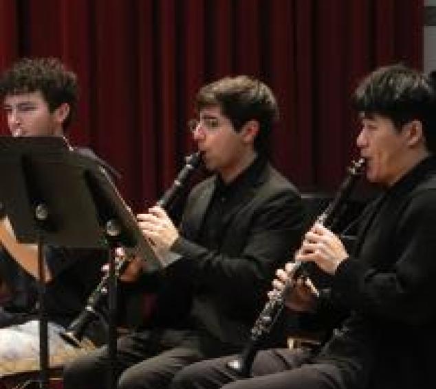 Wind Ensemble musicians perform a Chamber Winds recital (Photo: Cyan Duong).
