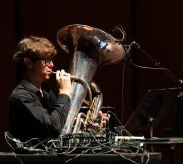 Modern Music Ensemble rehearsal at Meany Hall (Photo: UW Photography).
