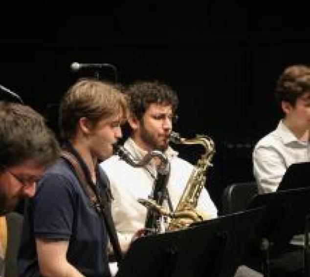 The Modern Band in rehearsal at the Meany Studio Theater (Photo: Cyan Duong).