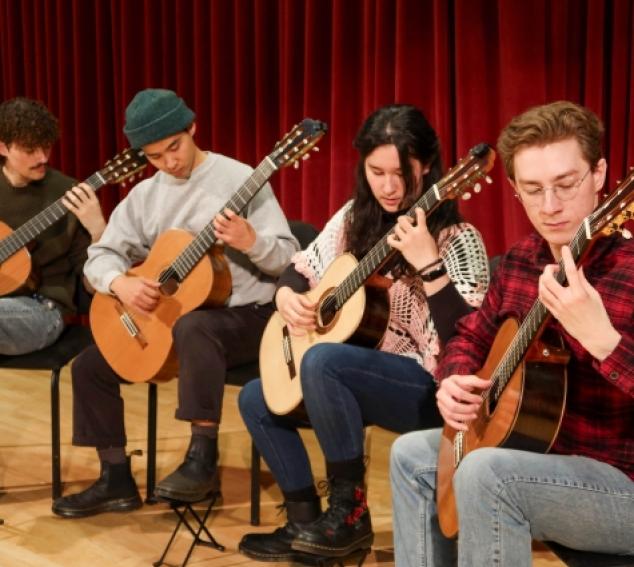 UW guitar students in rehearsal (Photo: Madelyn Harris).