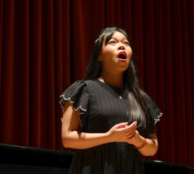 Voice student in recital (Photo: Madelyn Harris).