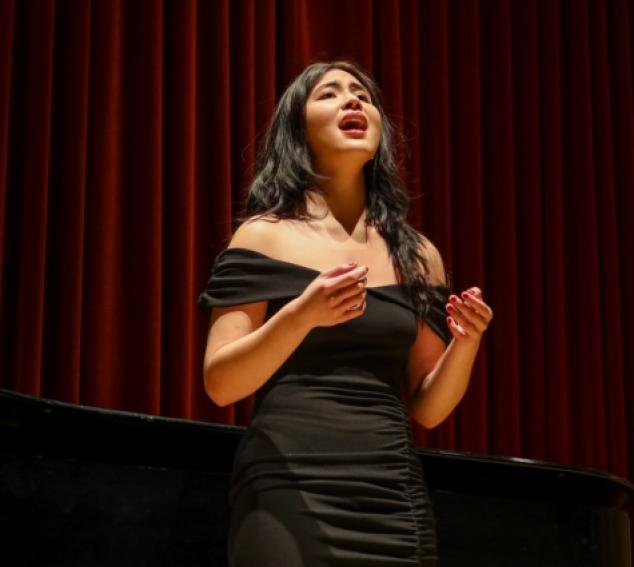 UW voice student in recital (Photo: Madelyn Harris).