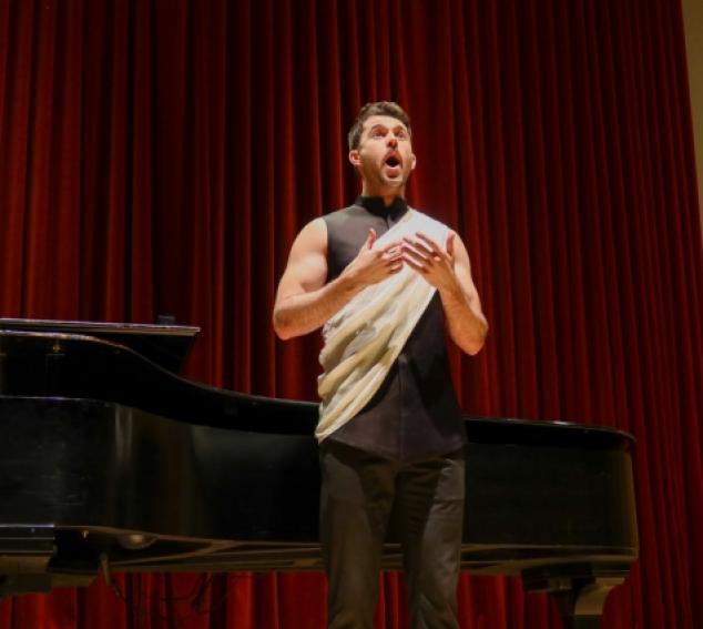 Voice student in recital (Photo: Madelyn Harris).